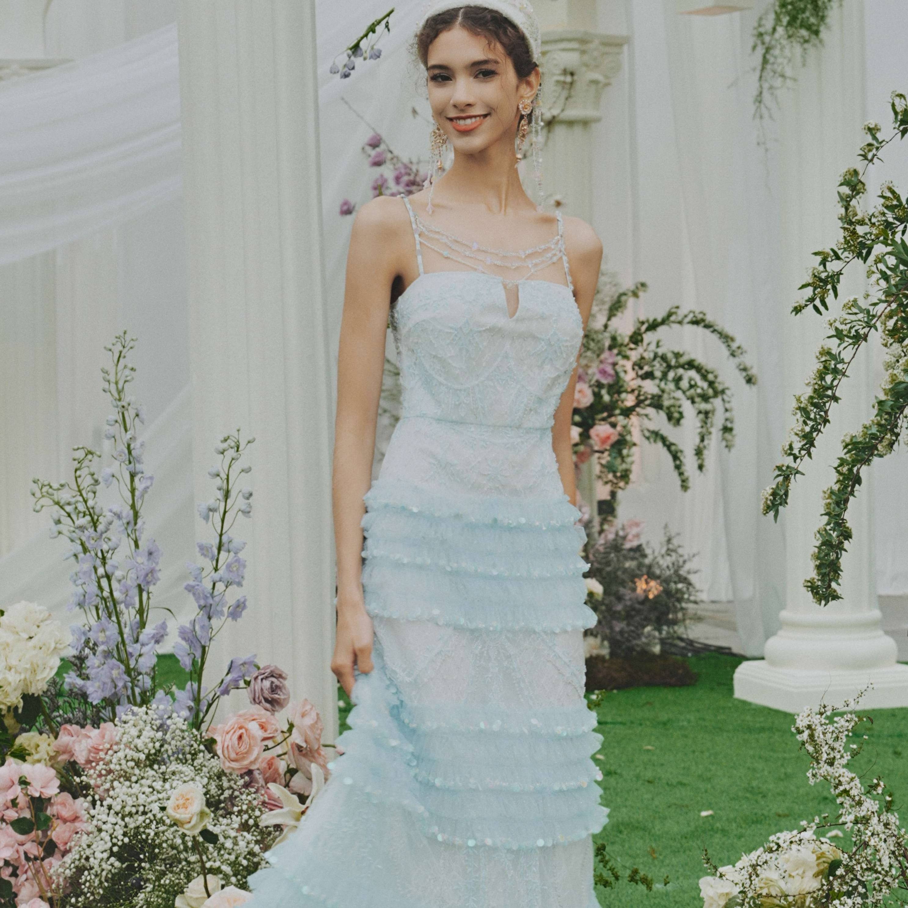 【宠粉专属】Marie Elie【海风假日】时尚气质钉珠连衣裙EAF11M16750