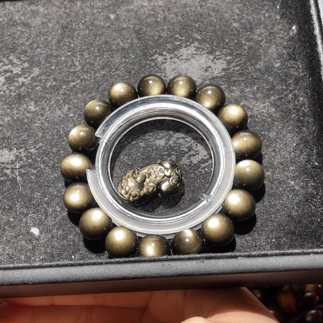 黑曜岩手链未镶嵌糊***心