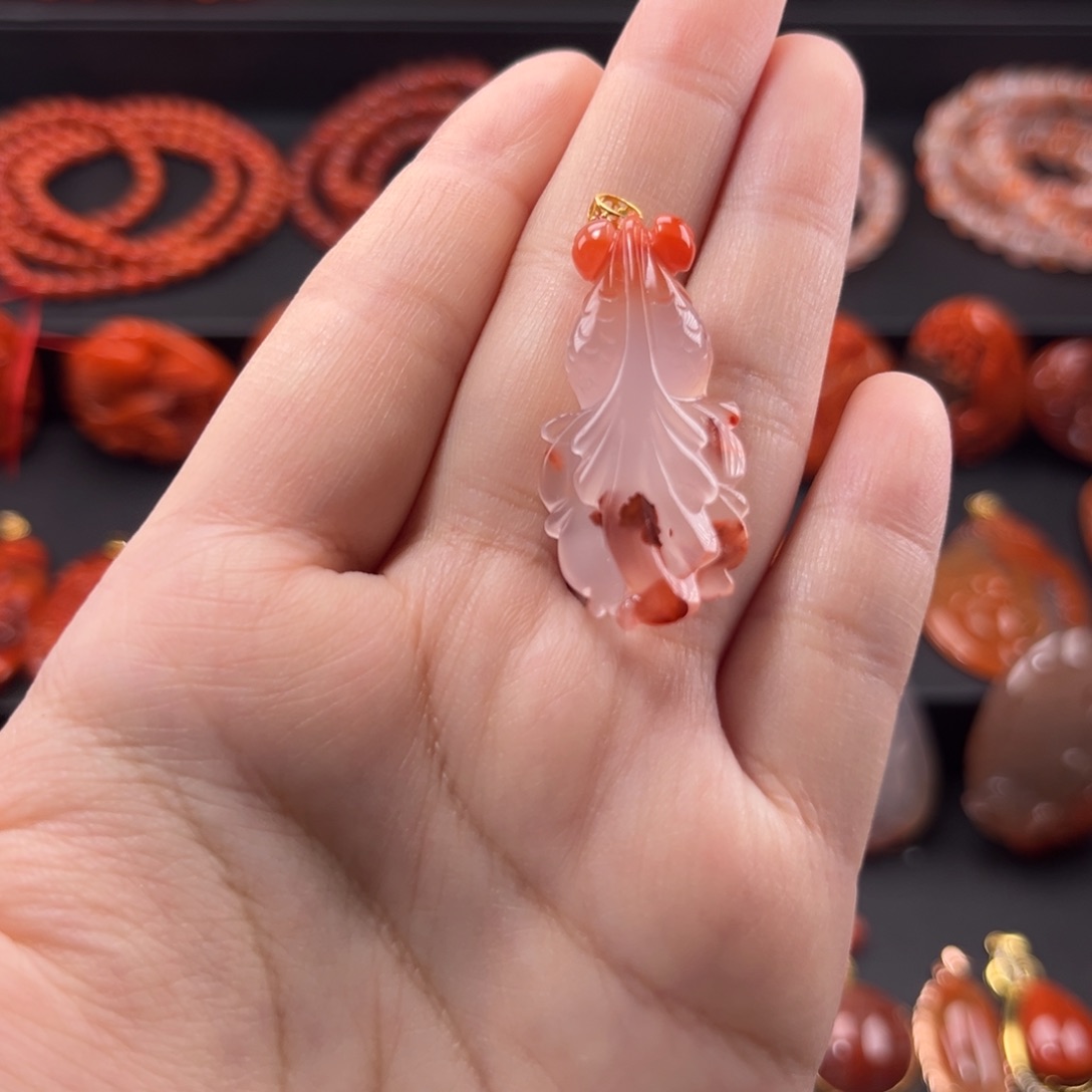 南红玛瑙南红18K金镶嵌