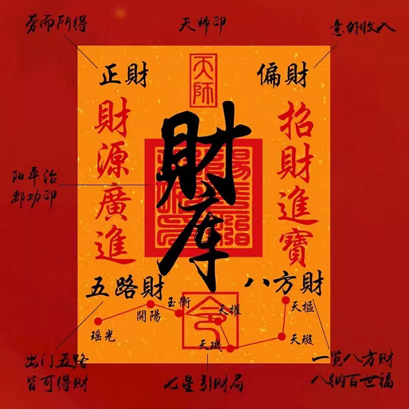 金店同款999暴富财库手机贴片新年礼物送女友财源广进金片背贴