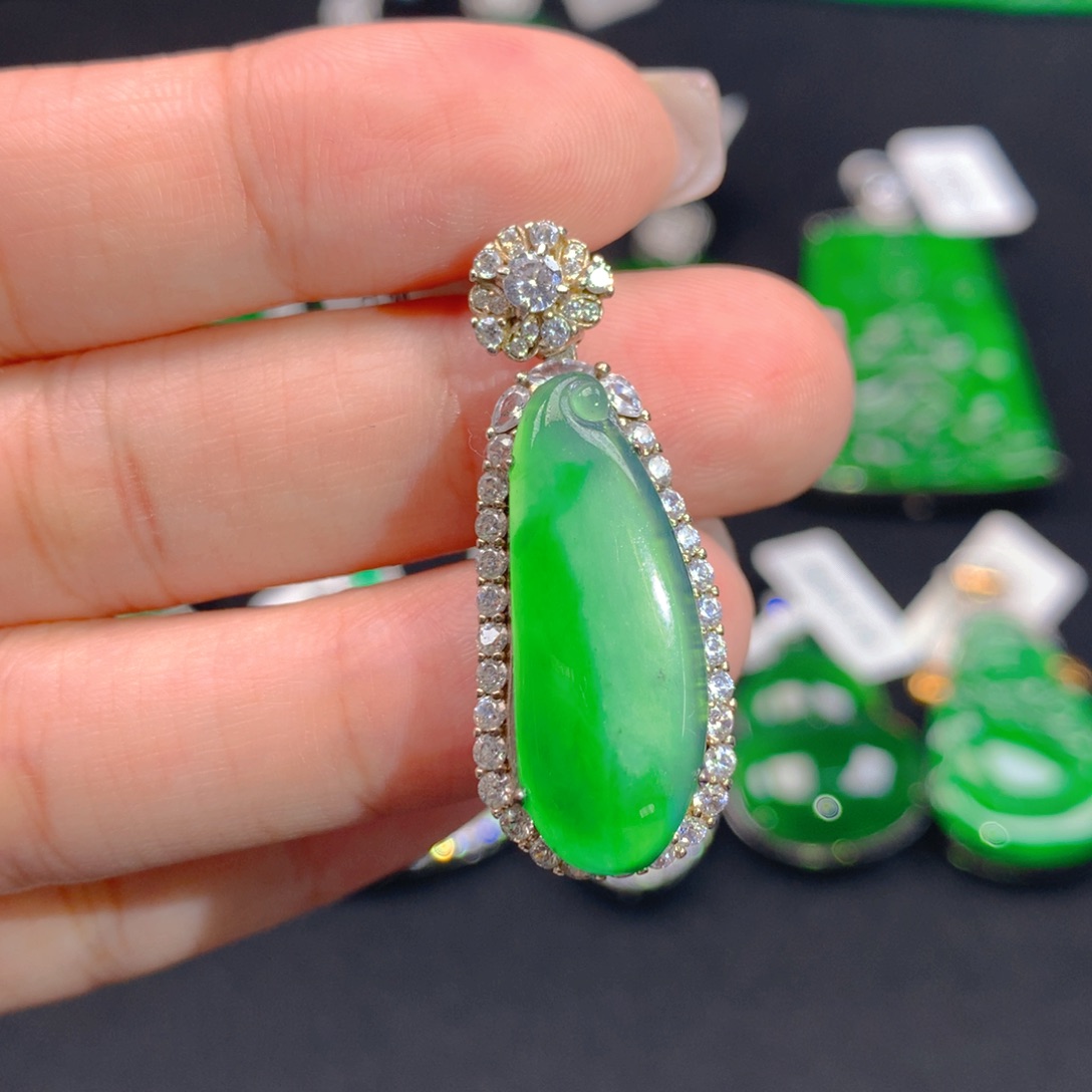 翡翠颈饰银S925镶嵌1111111111111