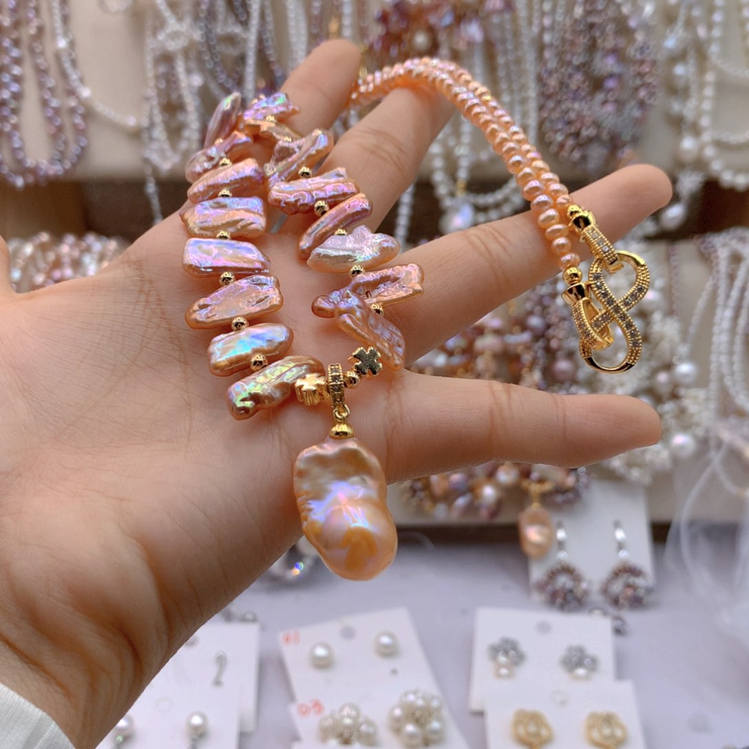 淡水珍珠耳饰银S925镶嵌明*心