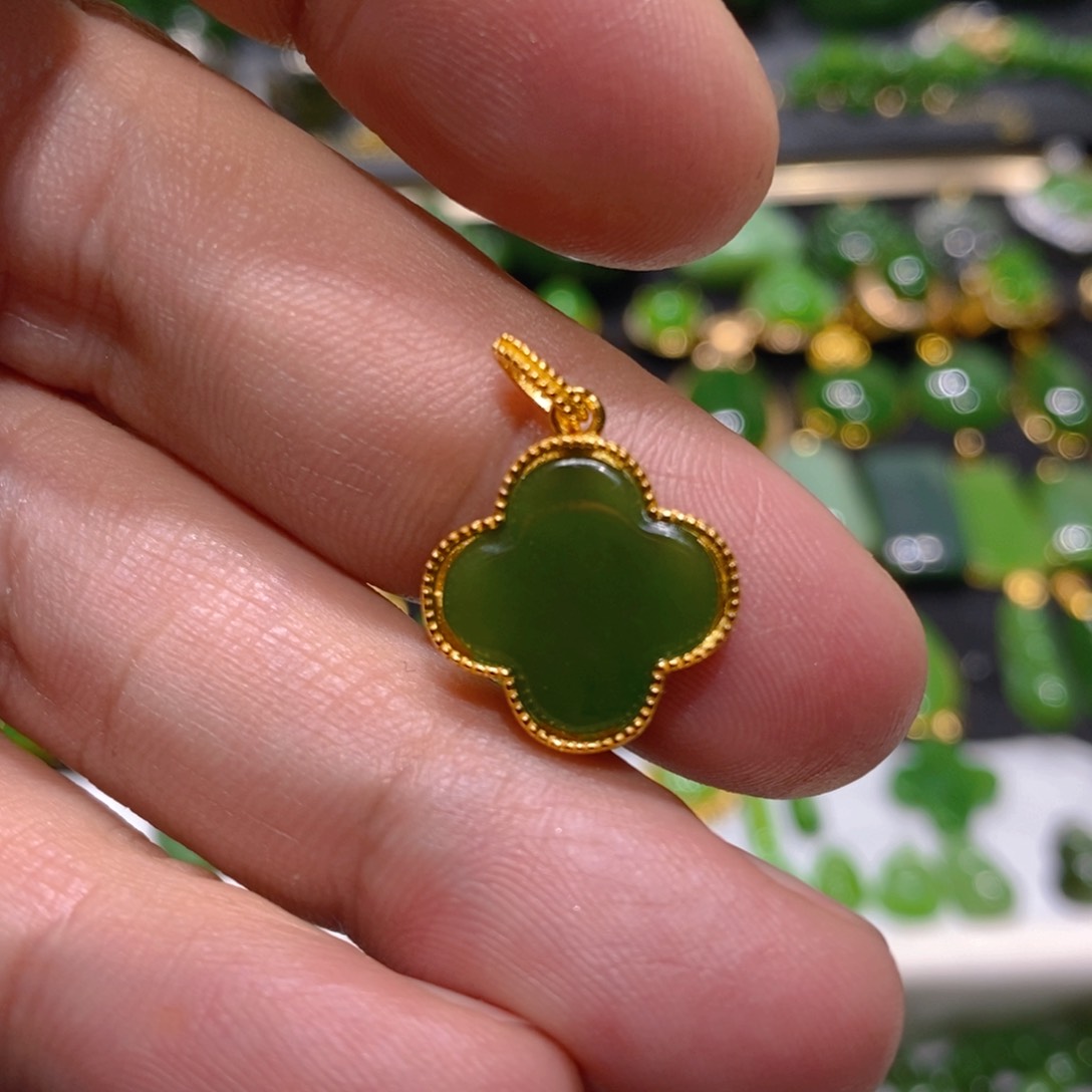 和田玉（碧玉）手链银S925镶嵌