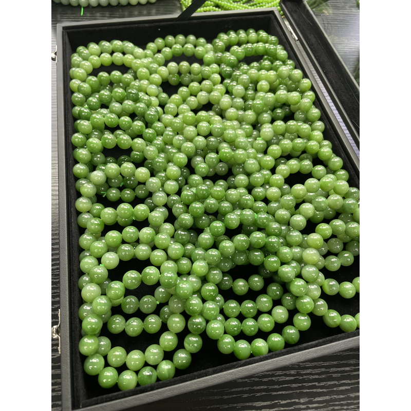 【小耿珠宝】和田玉苹果绿碧玉手串/12mm（多样性发其一）