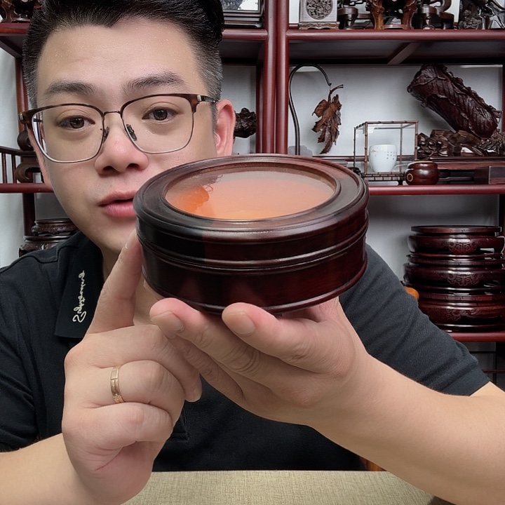 大红酸枝工艺品底座