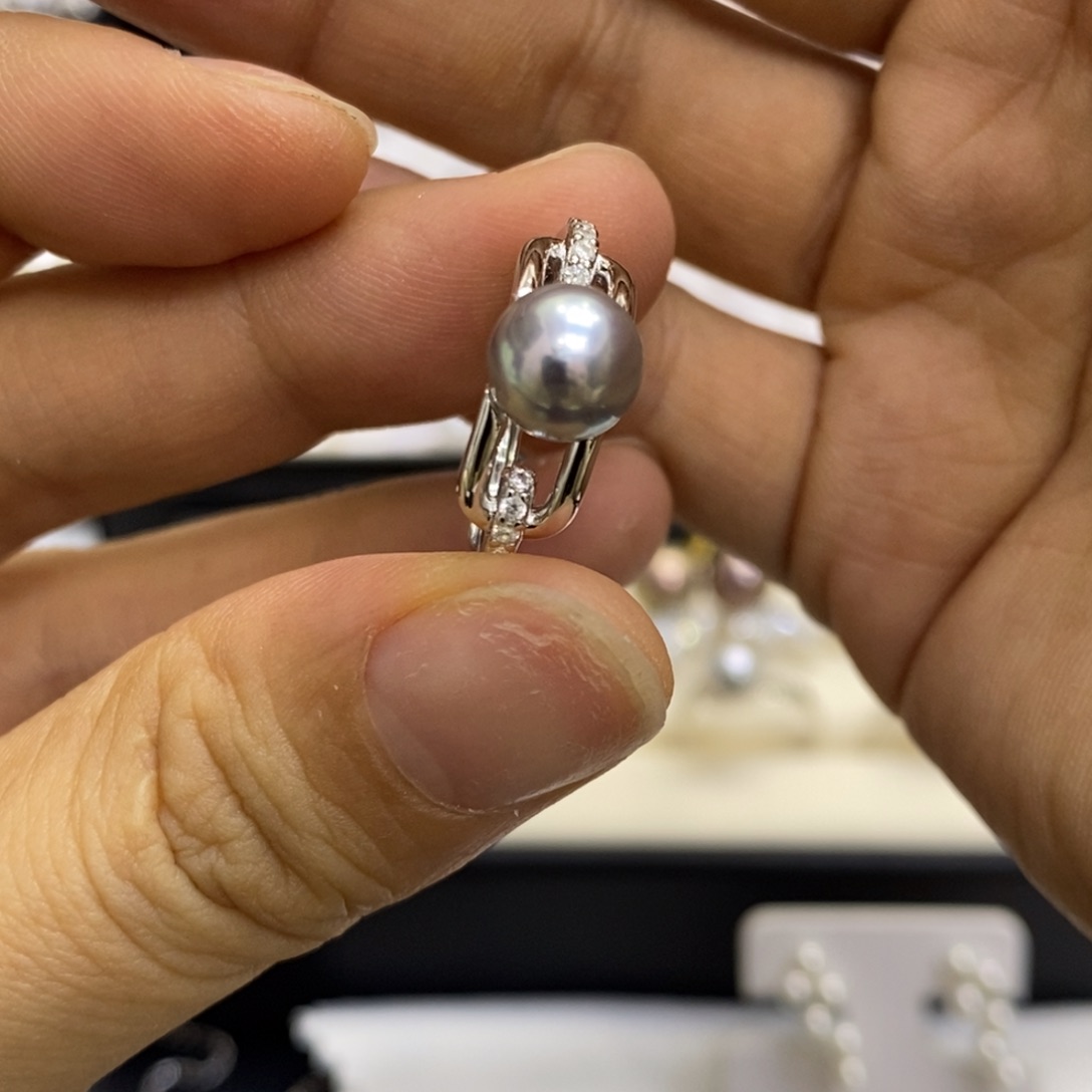 银S925镶嵌戒指海水珍珠