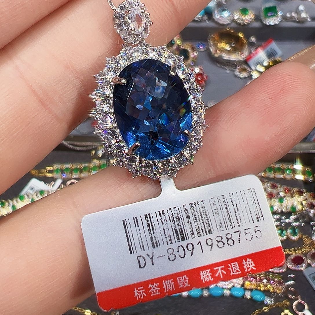 银S925镶嵌吊坠萤石