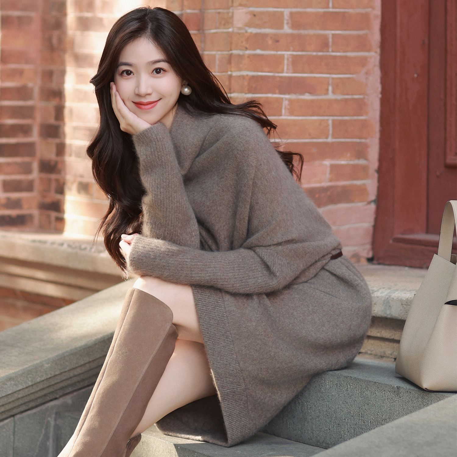 【牦牛绒系列】TU100牦牛绒拉绒慵懒毛衣一衣多穿入冬漂亮衣服