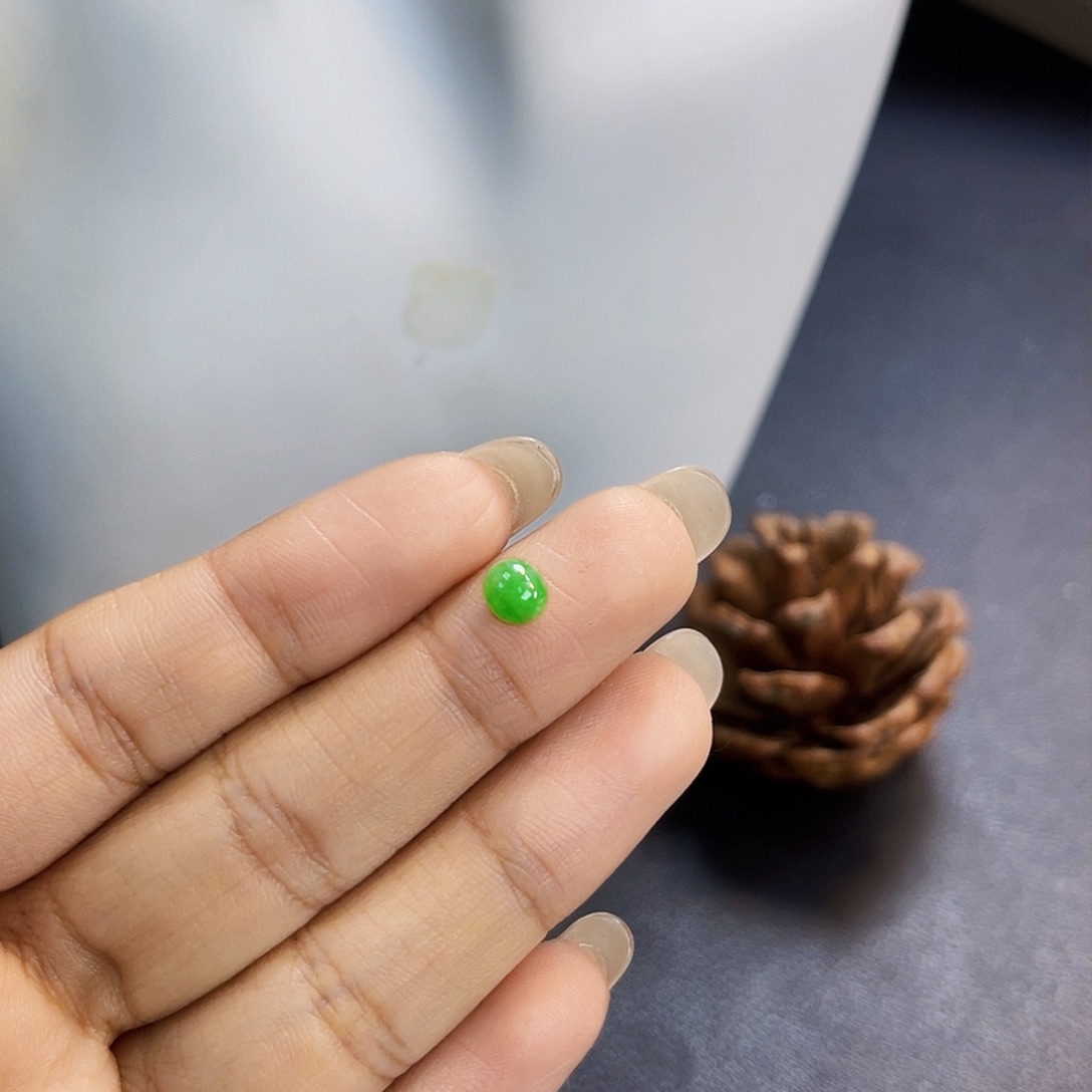 裸石翡翠FT039甜绿蛋面11