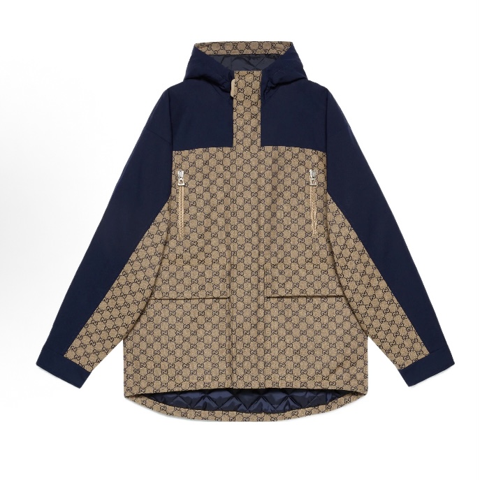 未使用 GUCCI/古驰 古驰拼色Logo满印连帽长袖夹克外套