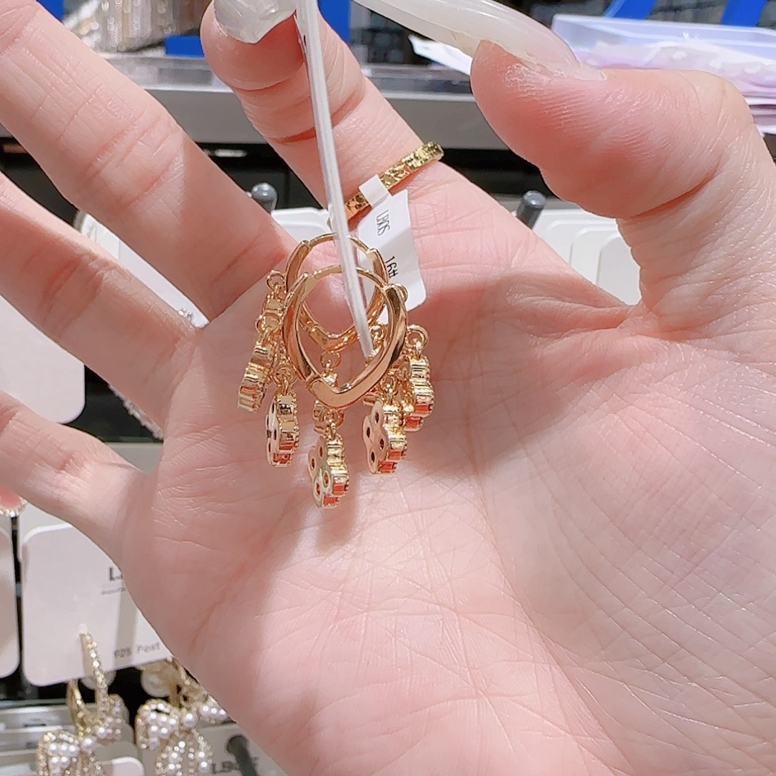 锆石铜合金925银耳环