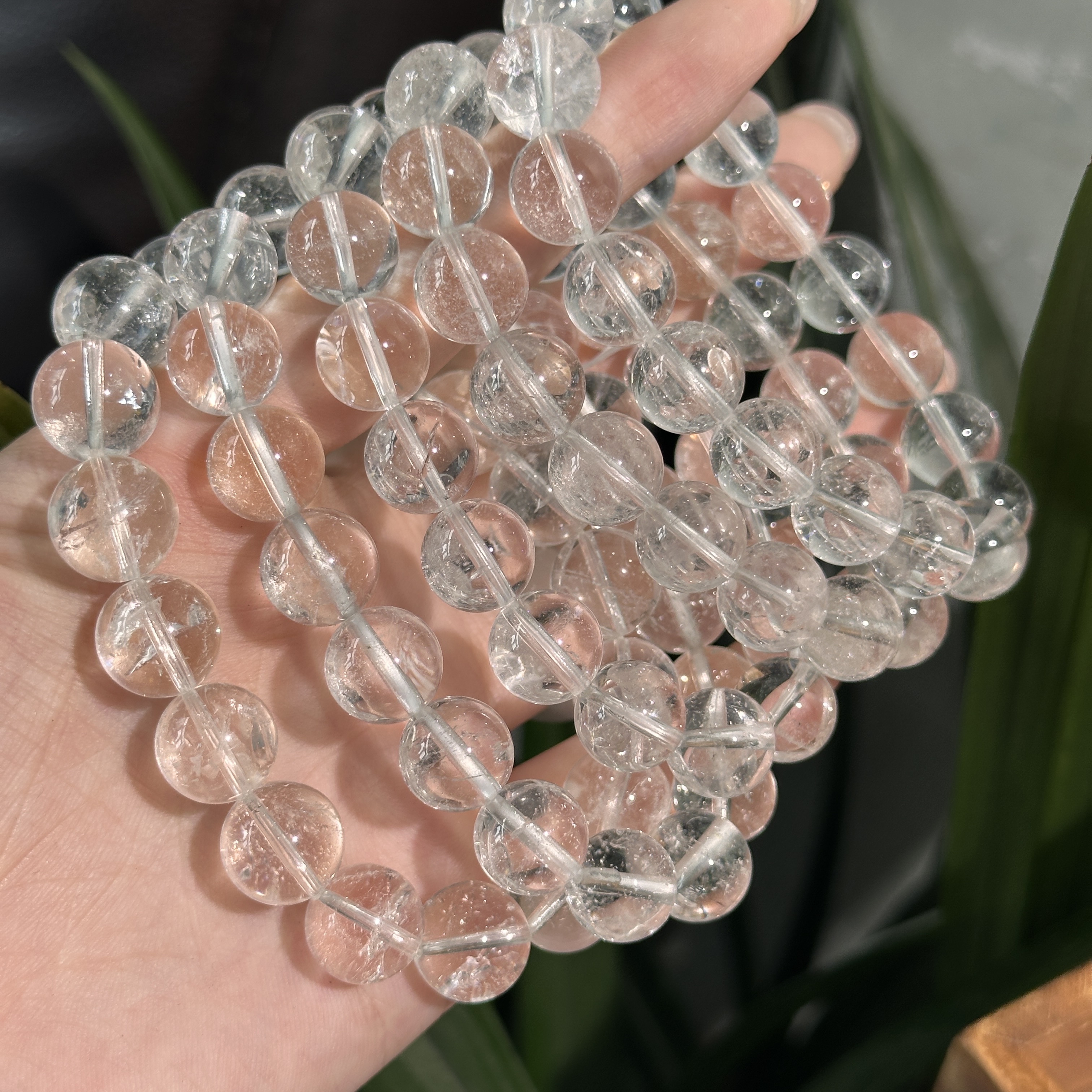 B128 天然白水晶手串 多样性发其一