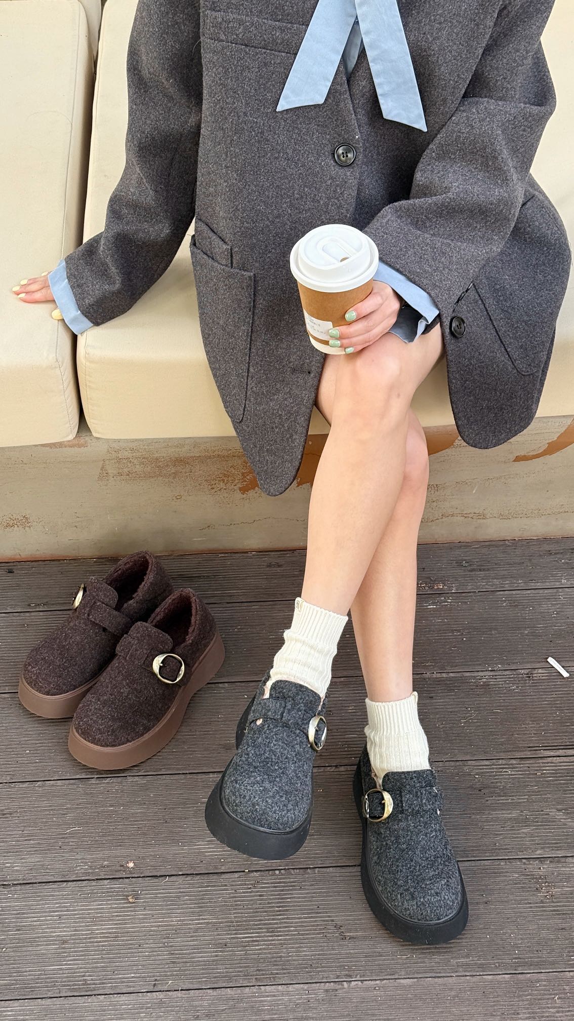 中国码灰色系棕色系勃肯鞋62-5121