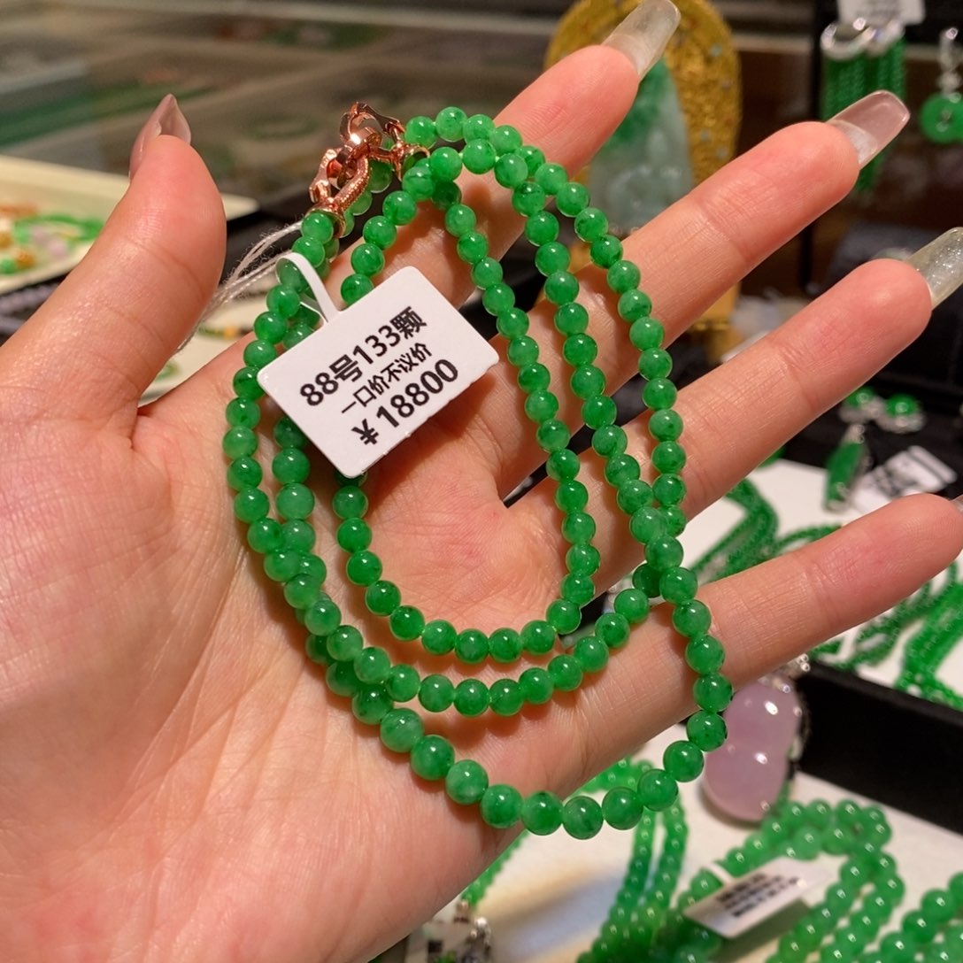 项链未镶嵌翡翠辣色珠链
