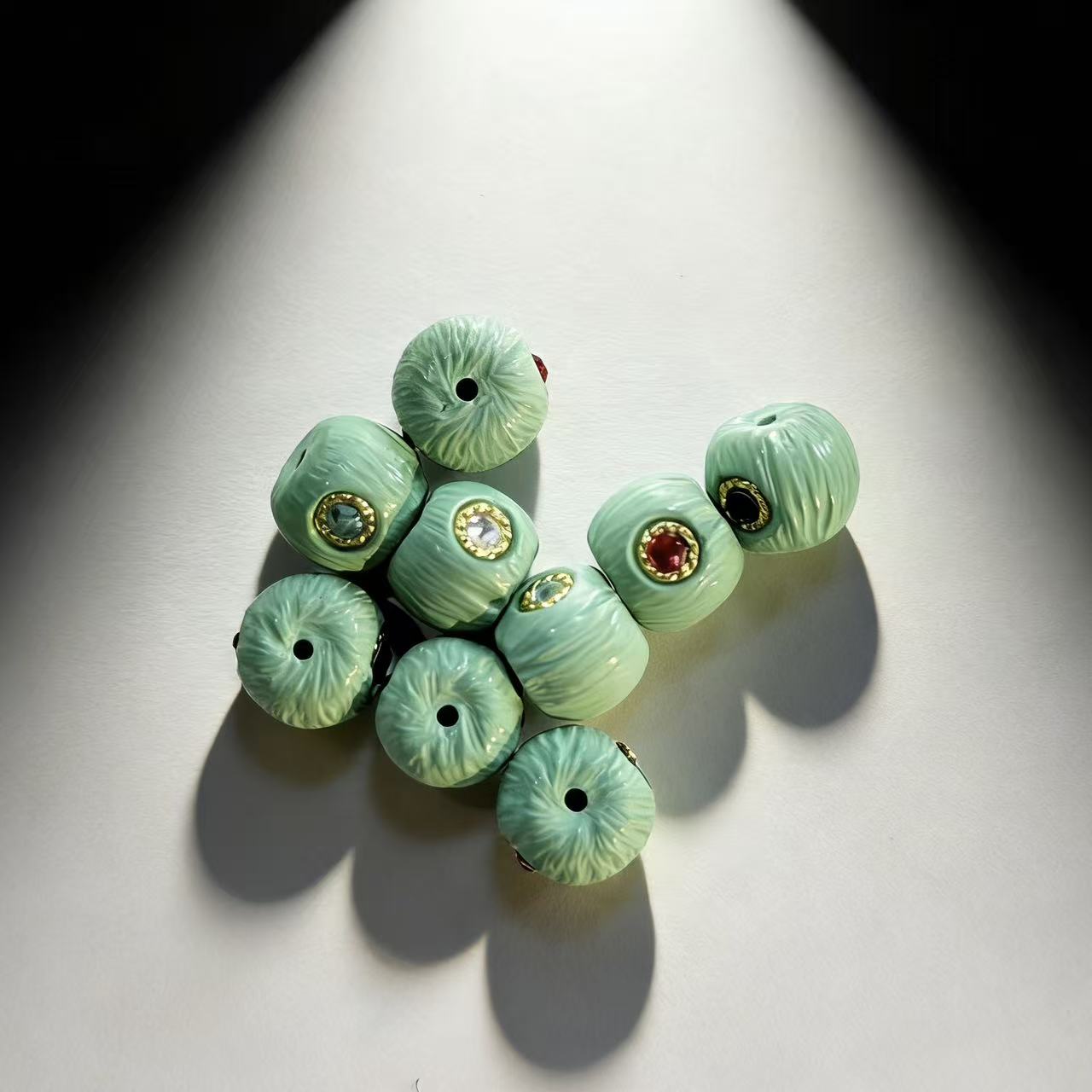 GY1274  菱锰矿桶珠配件 多样性发其一