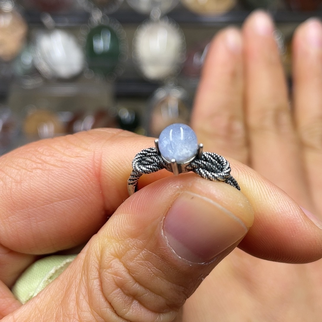 【闪购商品】水晶珠宝半成品银S925镶嵌戒指