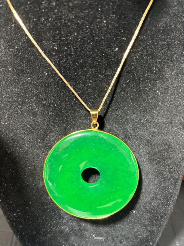 翡翠超大号平安扣吊坠d055