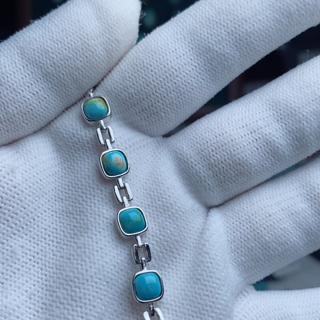 绿松石颈饰银S925镶嵌