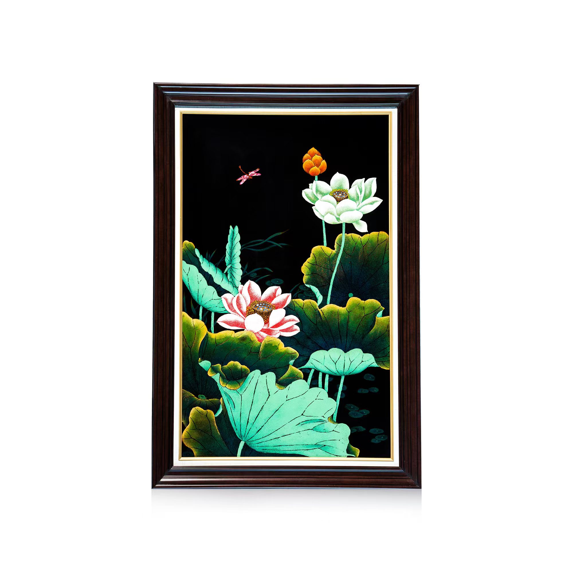 非遗漆器 漆画系列 荷花漆画《莲心不染》