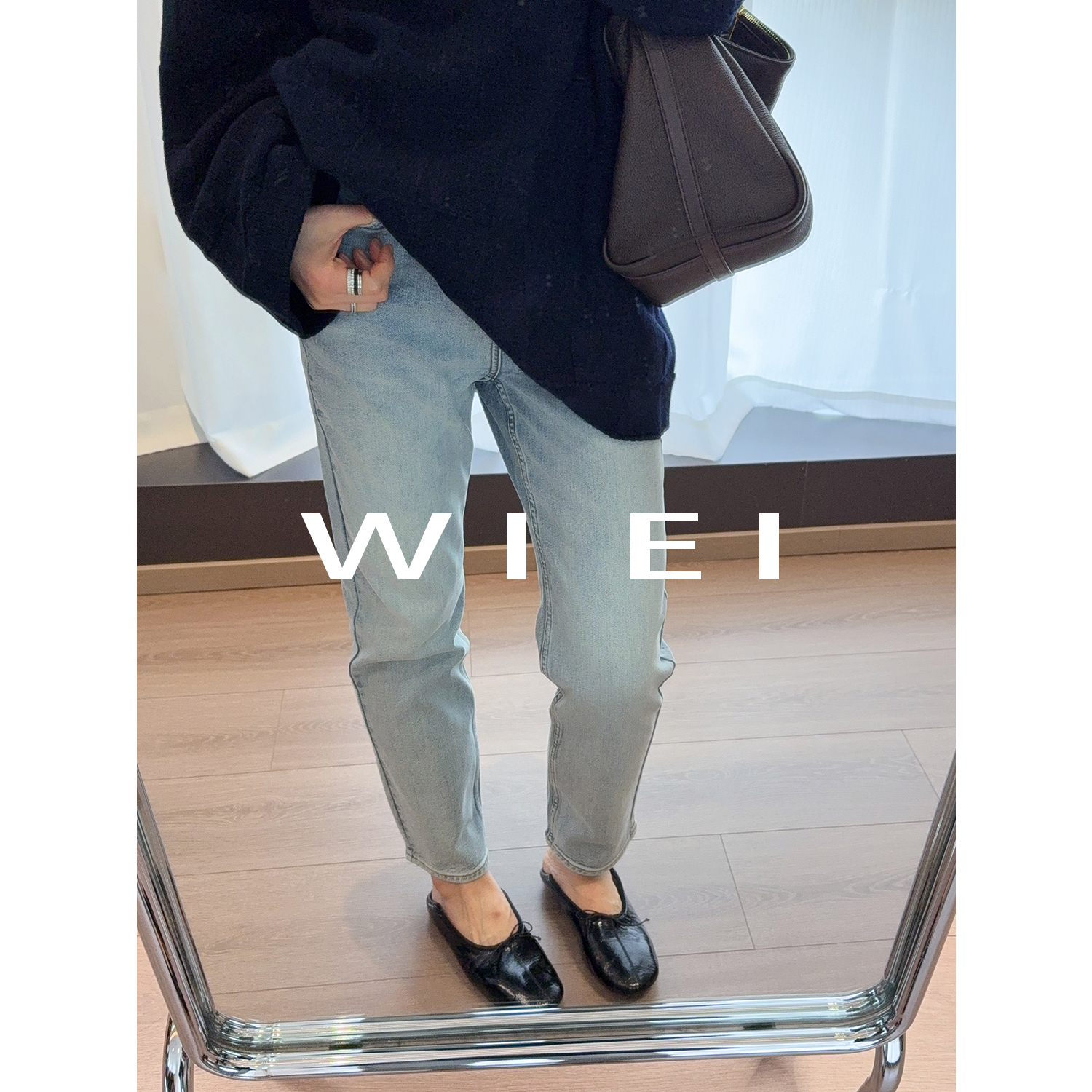 《WE EI》浅蓝卡里克* 窄腿小直筒 土耳其 十分牛仔裤  6M0003