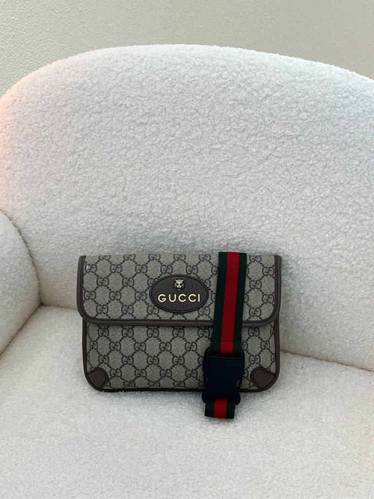 95新 GUCCI/古驰 古驰虎头腰包老花5105