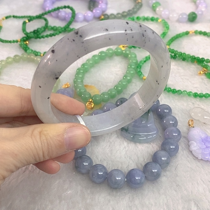 翡翠未镶嵌手镯冰乌鸡58.3