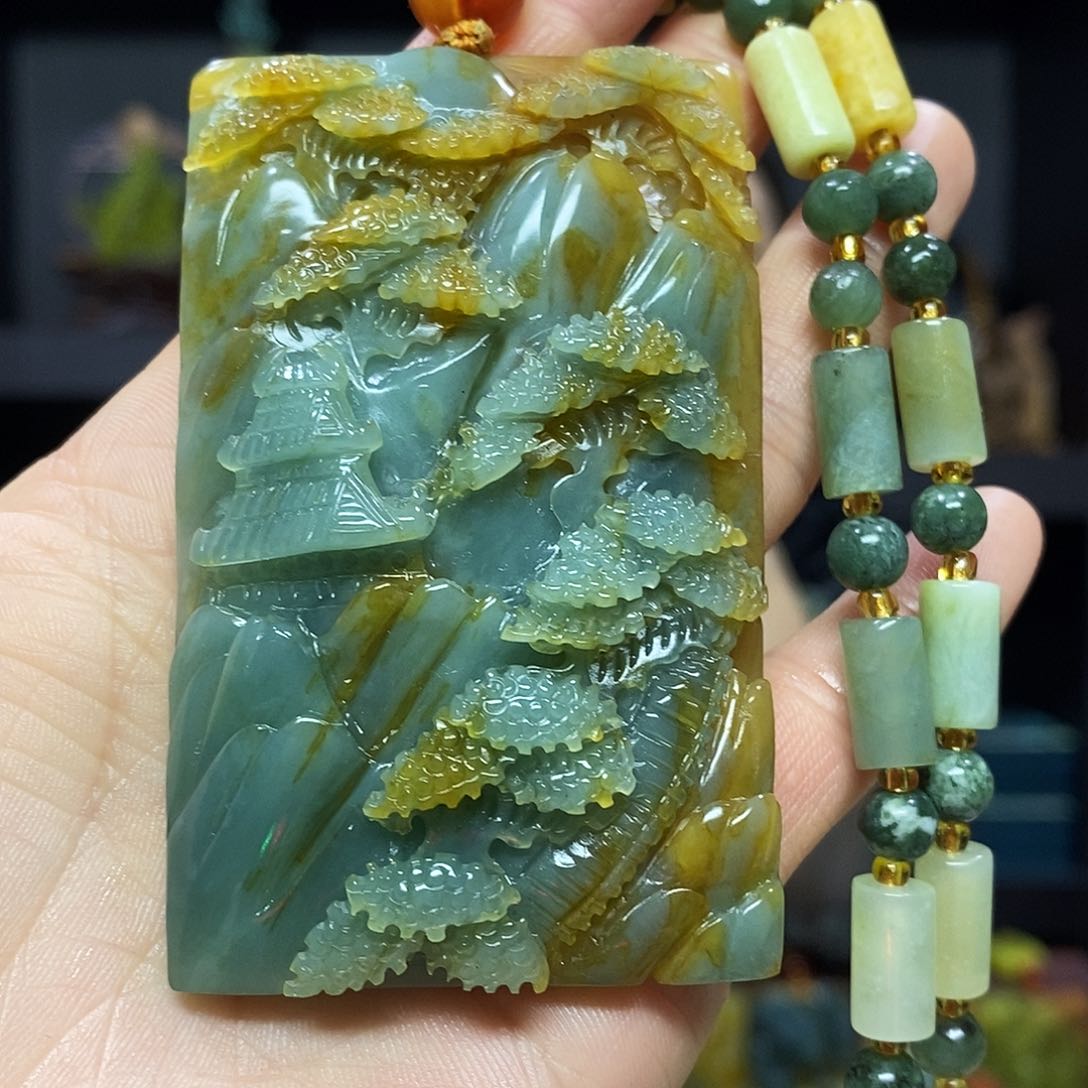 未镶嵌岫玉挂件吊坠