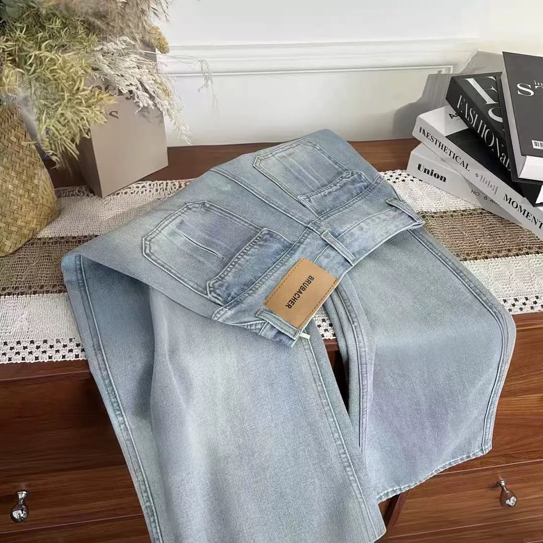 【运险+莱赛尔】早秋超薄款软牛仔裤女窄版弯刀裤宽松显腿长