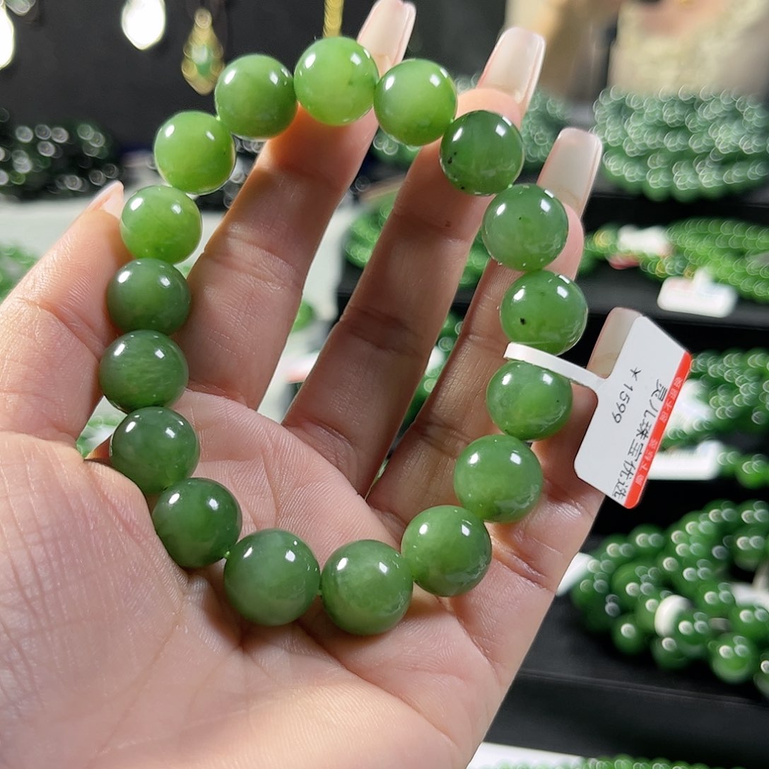 和田玉（碧玉）手链未镶嵌12.5