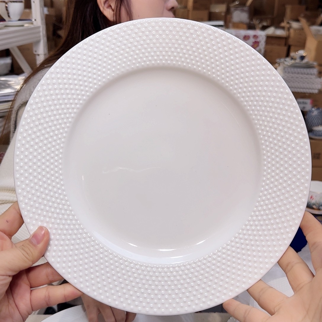 骨瓷10.5英寸平盘27厘米2个外贸骨瓷