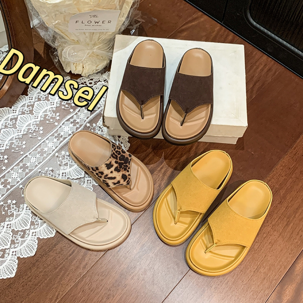 Damsel-潮流仙女风网红厚底配裙子的凉拖鞋女外穿平底防滑人字拖