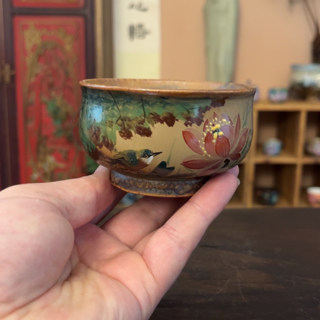 柴烧纯手工手绘陶瓷