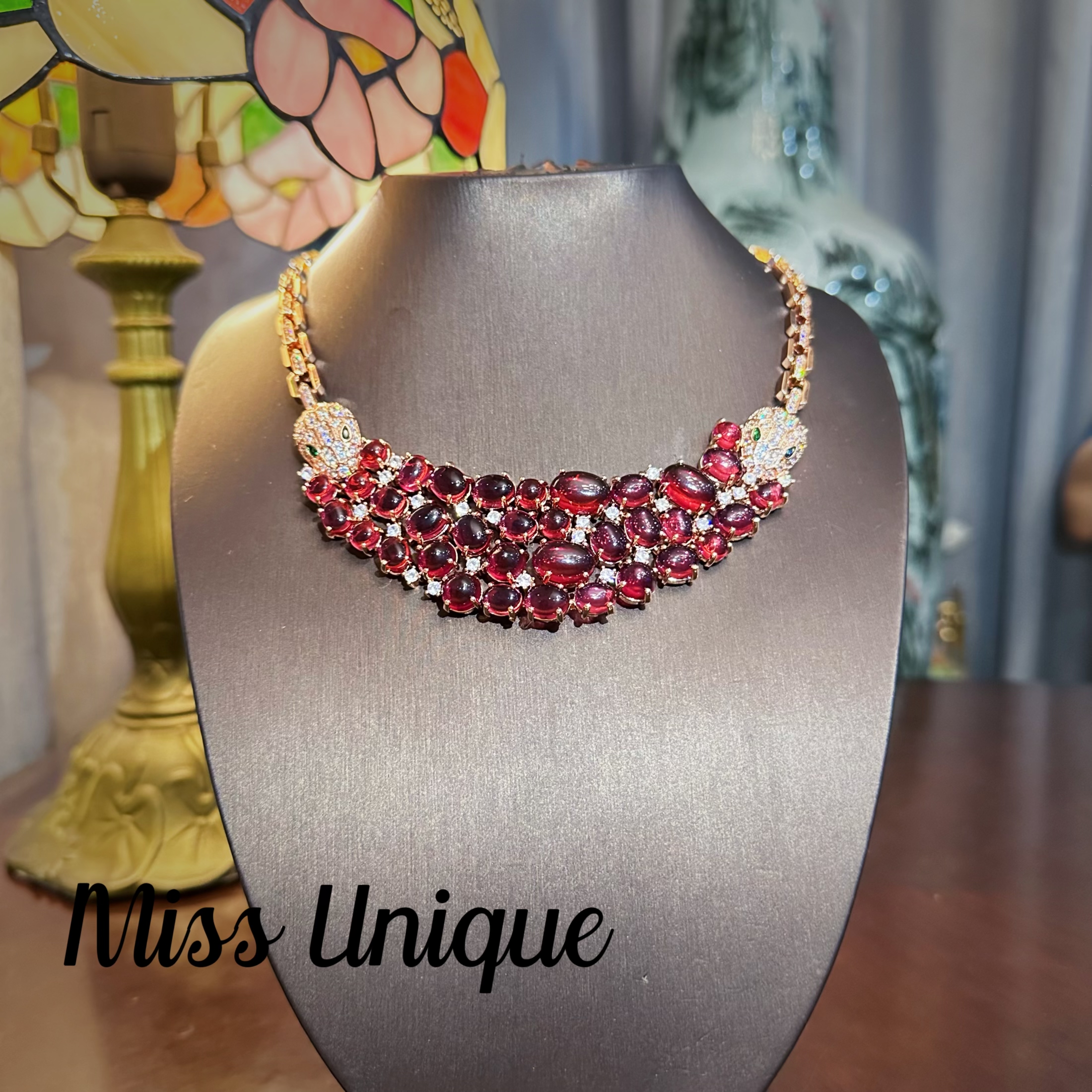   E8155红色双蛇头灵蛇项链