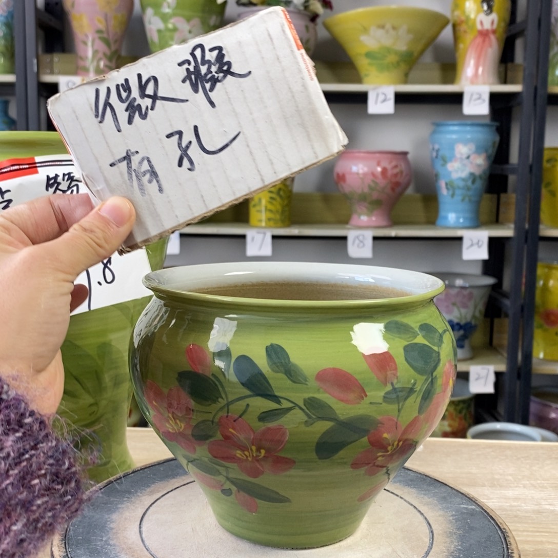 景德镇手工手绘陶瓷花盆