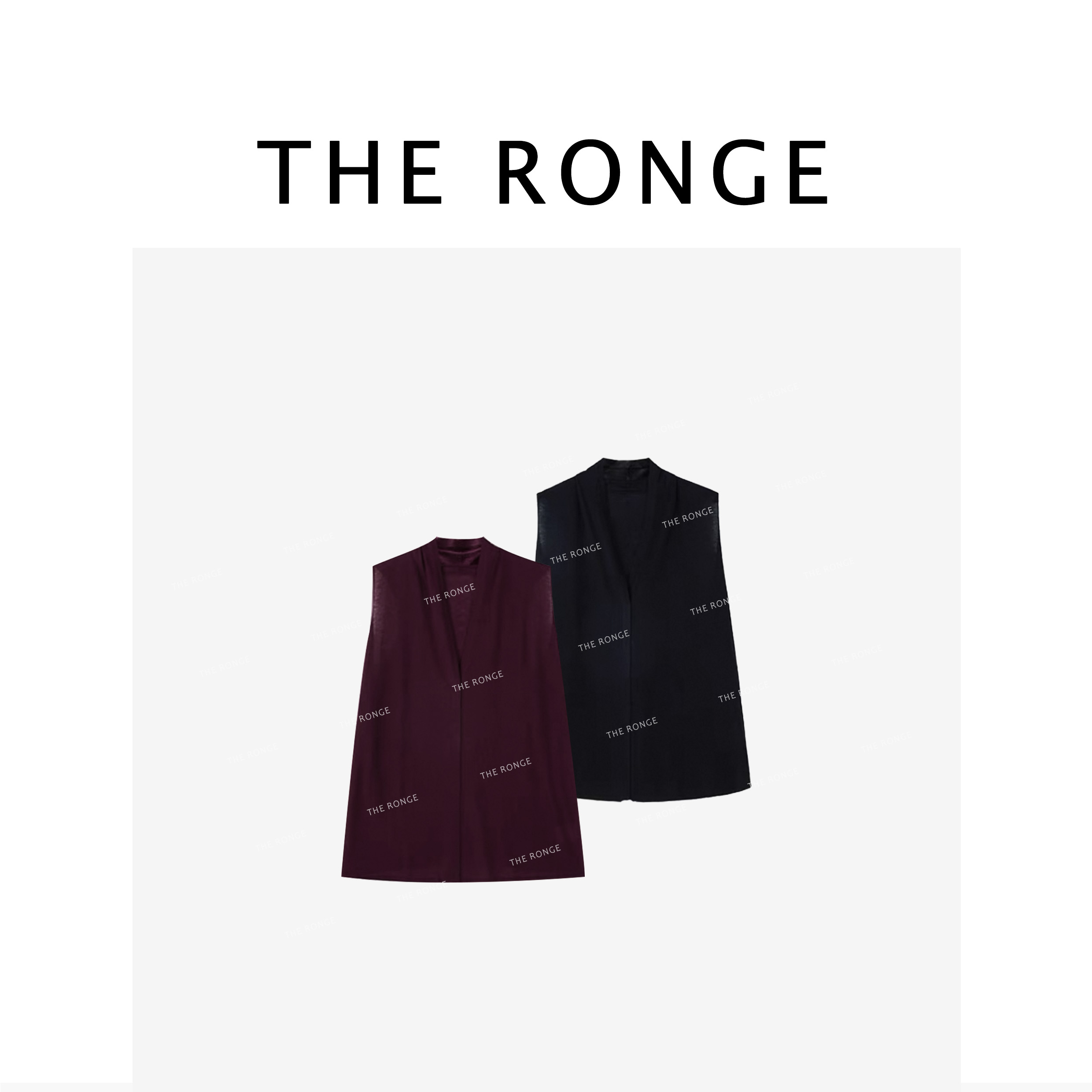 THE  RONGE | 羊毛针织V领暗扣开衫背心RE250211