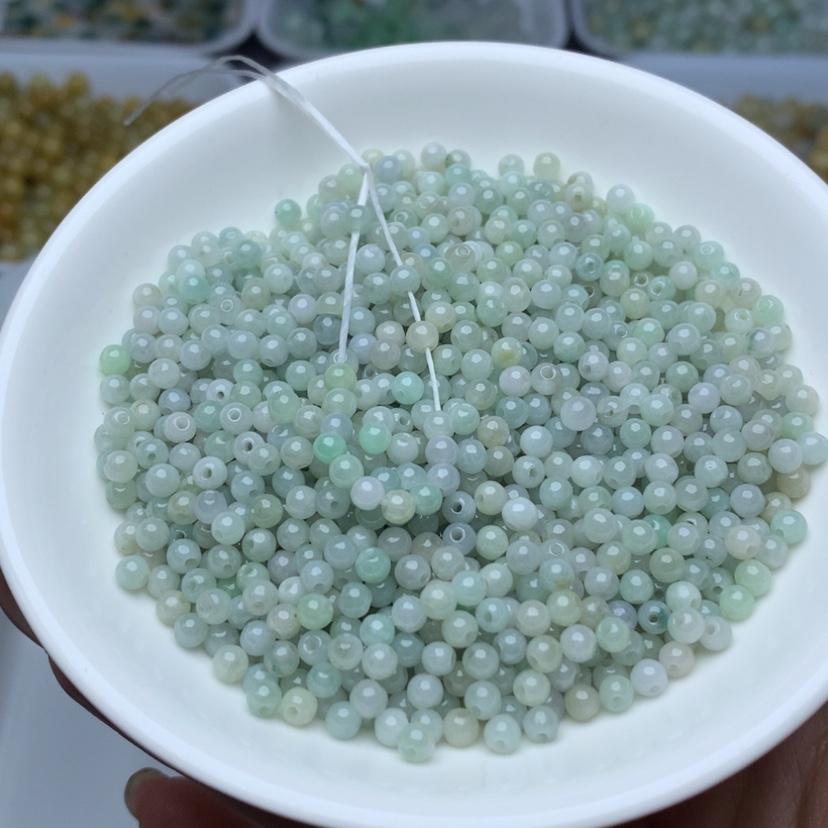 【闪购商品】翡翠手链未镶嵌卡3.5冰晴100颗