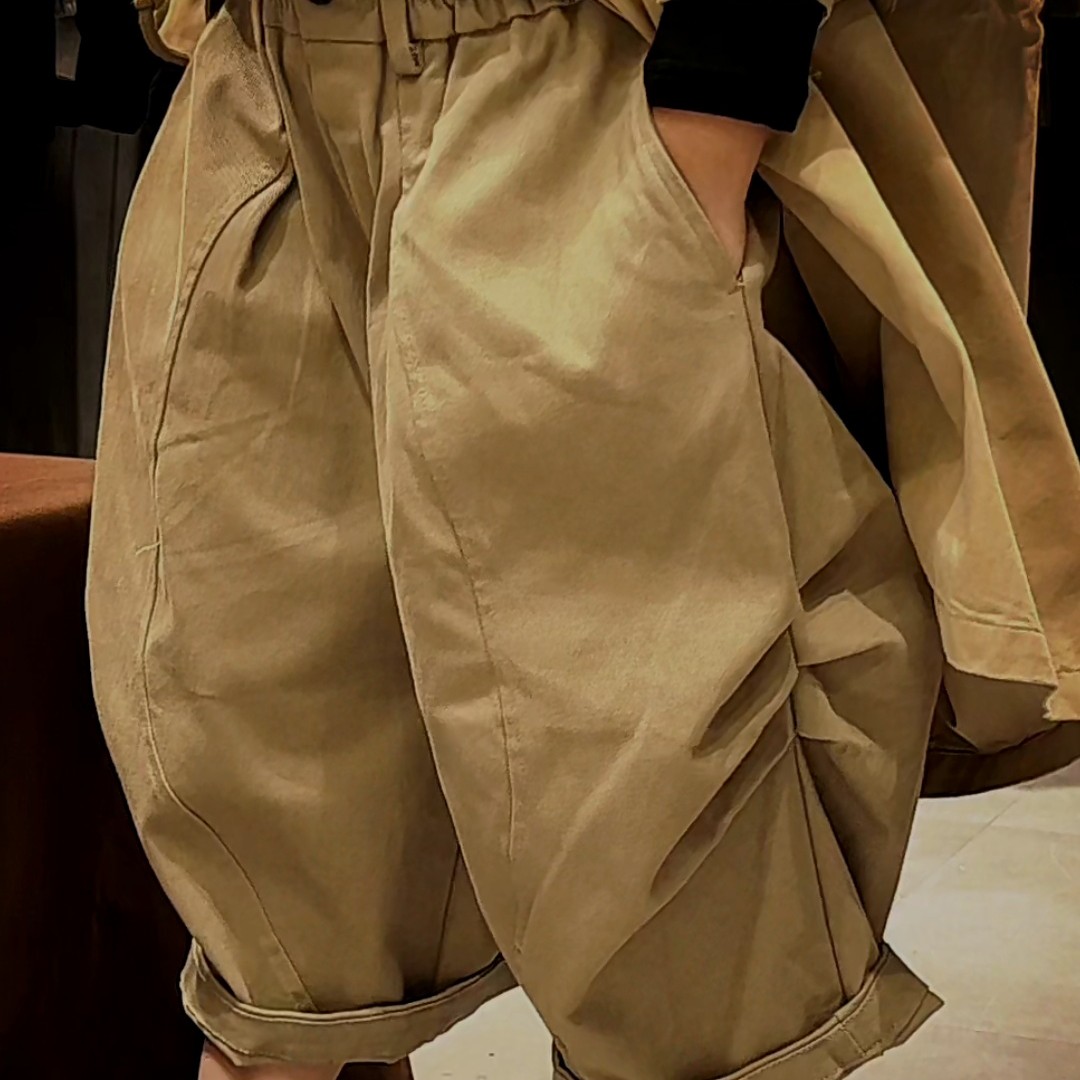 朵朵~秋季裤子2025休闲宽松潮流捏褶裤子