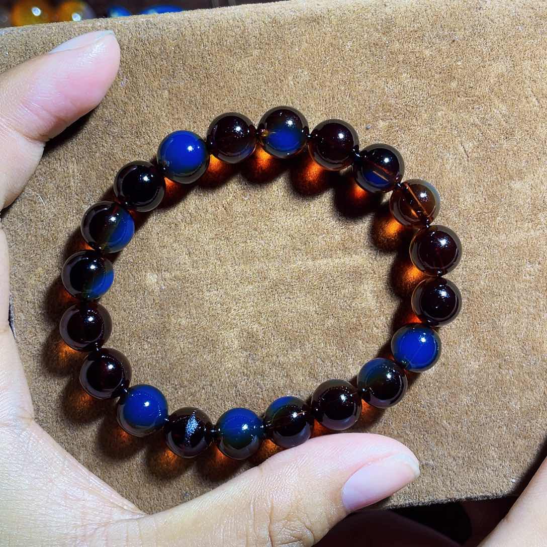 蓝珀裸石未镶嵌红蓝10