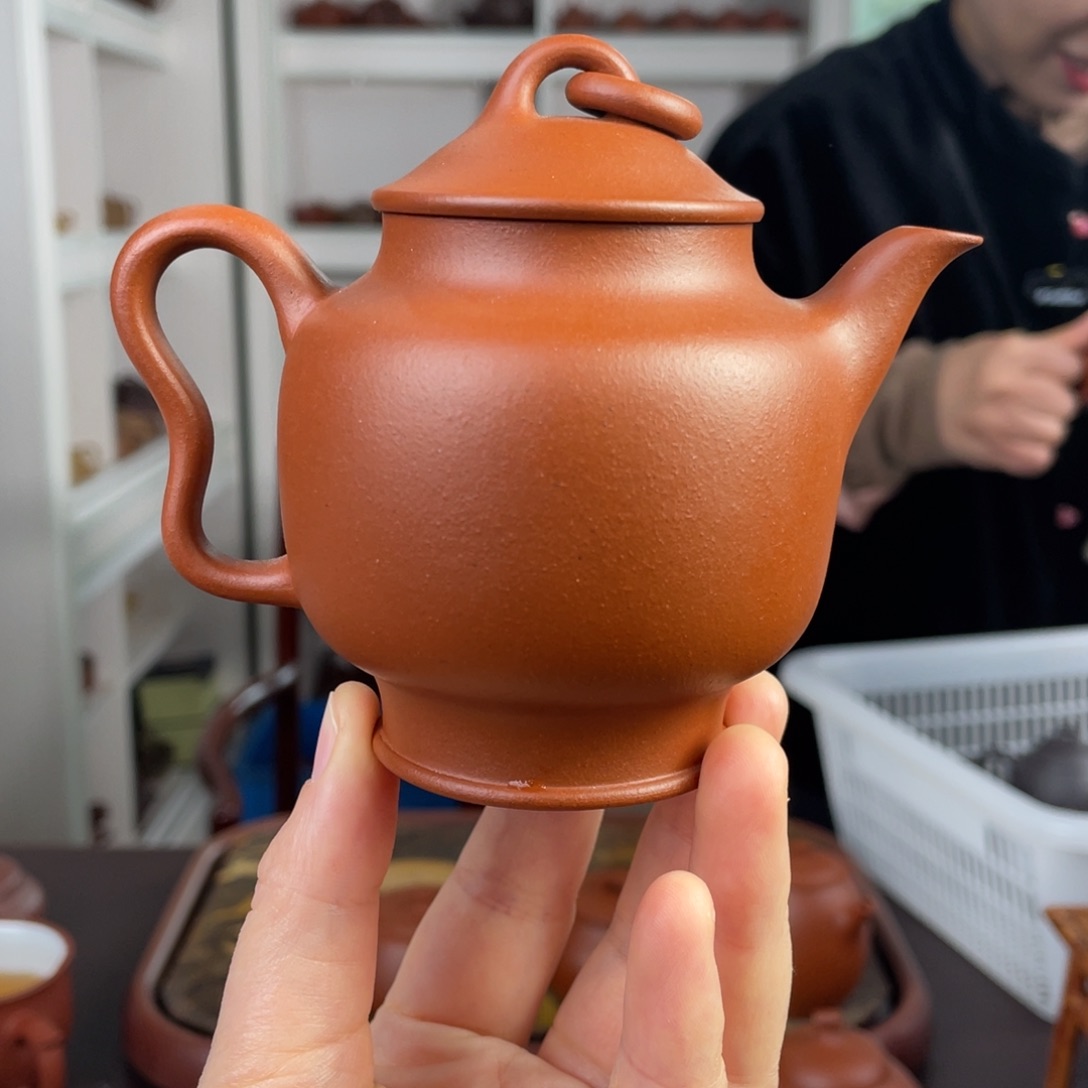 紫砂茶壶小红泥单圈宫灯180cc
