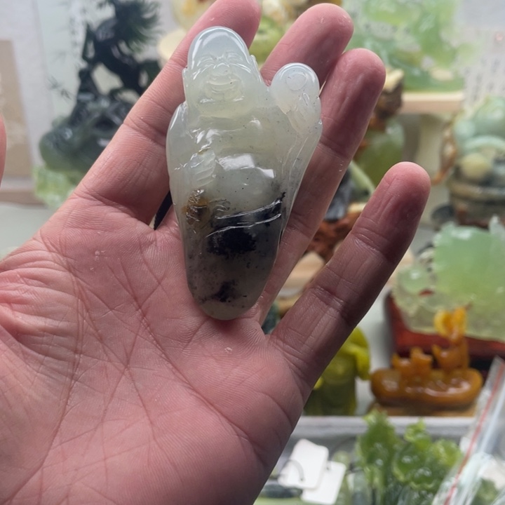 蛇纹石玉未镶嵌四大名玉手把