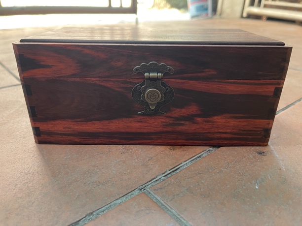 大红酸枝（交趾黄檀）首饰盒22×12x10