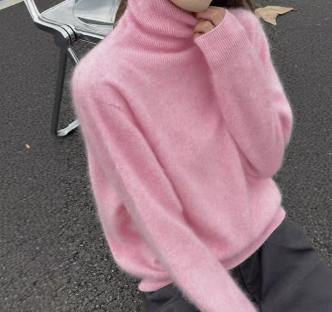 1032【九炫女装】冬季新款高级高领气质时尚百搭拉绒上衣秋冬宽松