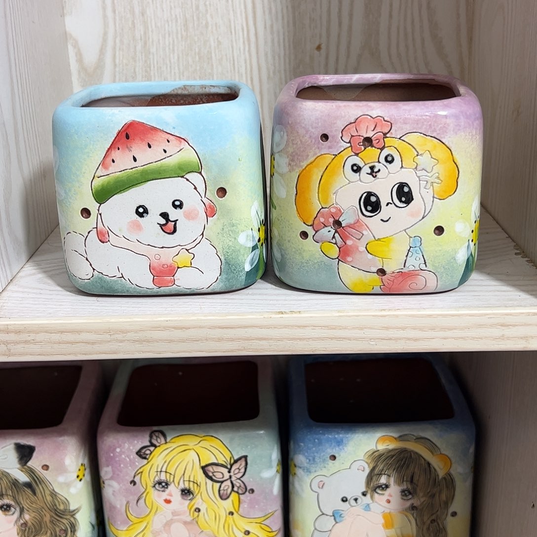 景德镇炫彩手绘口7高8.5