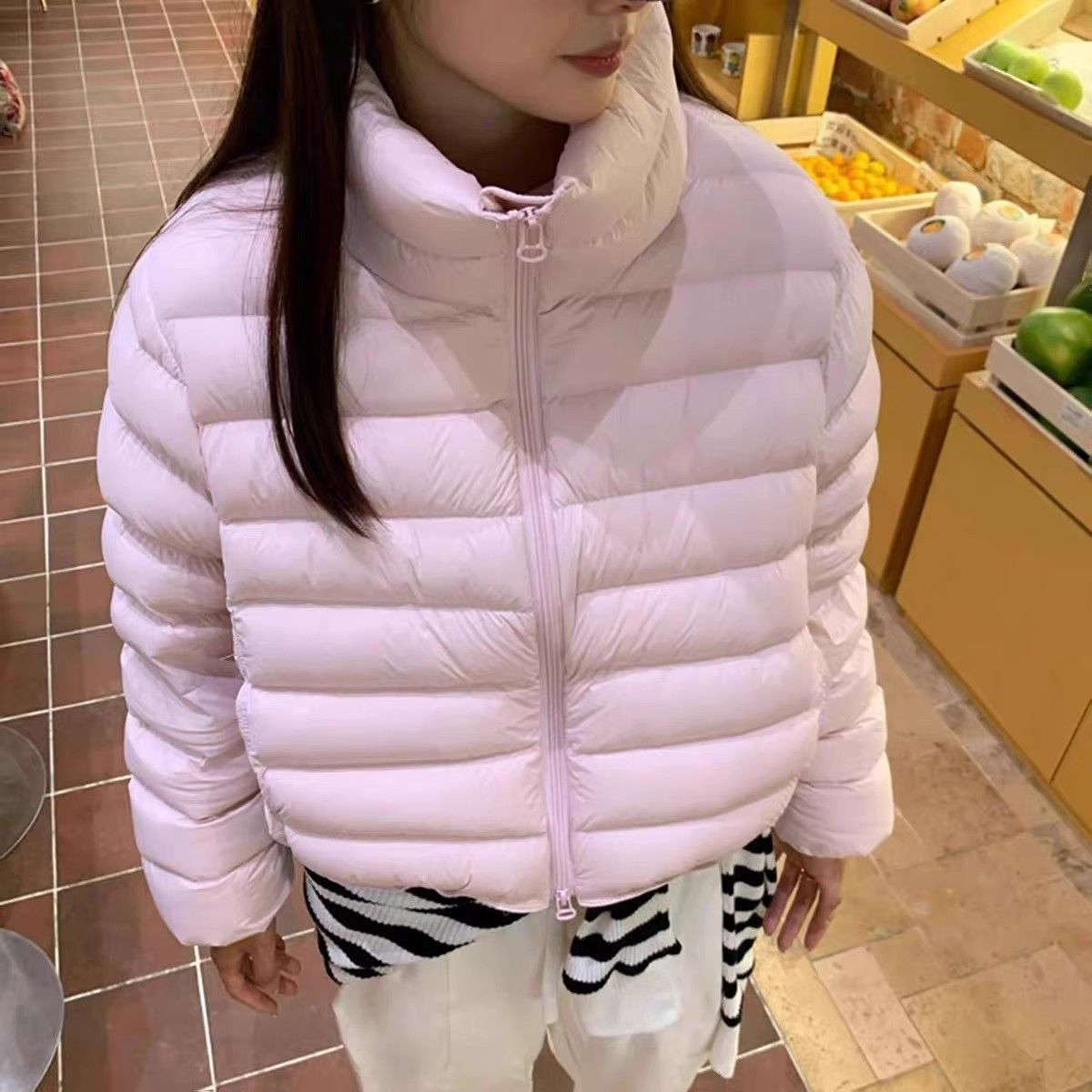 排骨羽绒服女2025冬新款韩版泡芙立领短款白鸭绒龟背宽松保暖外套