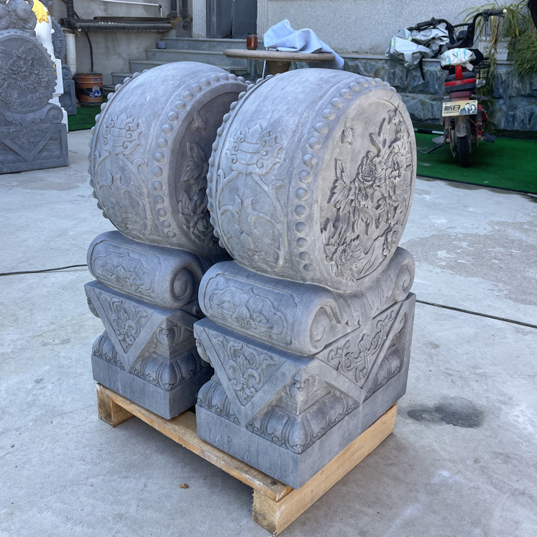 天然青石雕刻抱鼓石门墩户外庭院门口装饰摆件