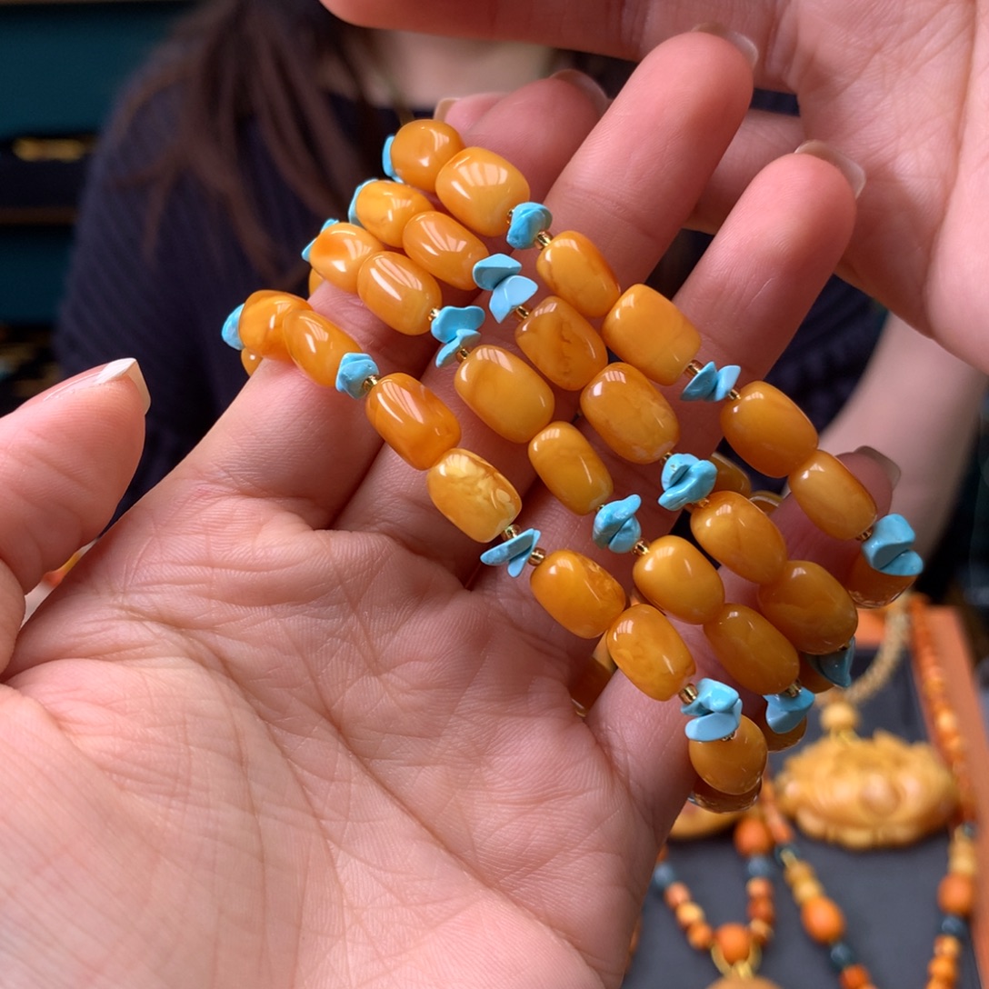 蜜蜡未镶嵌手串多样性发一