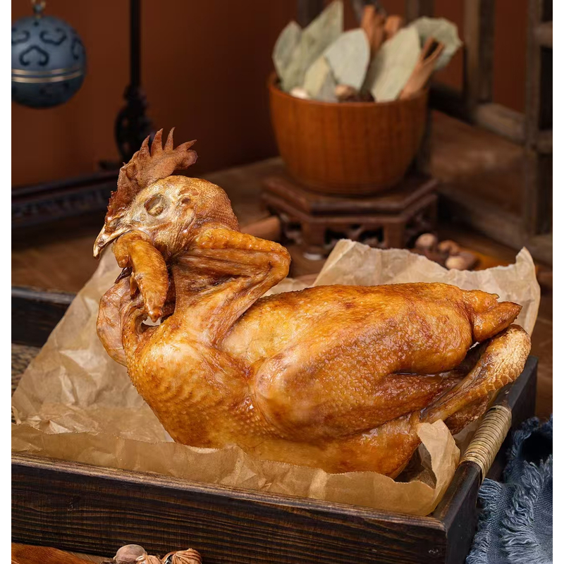 拍一发二笨鸡公鸡王扒鸡750克德州鲁德斋鲜扒鸡送毛巾