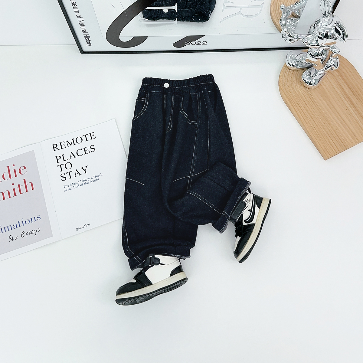 男童加绒裤子儿童仿牛仔2025新款秋冬装宝宝 HZ25968