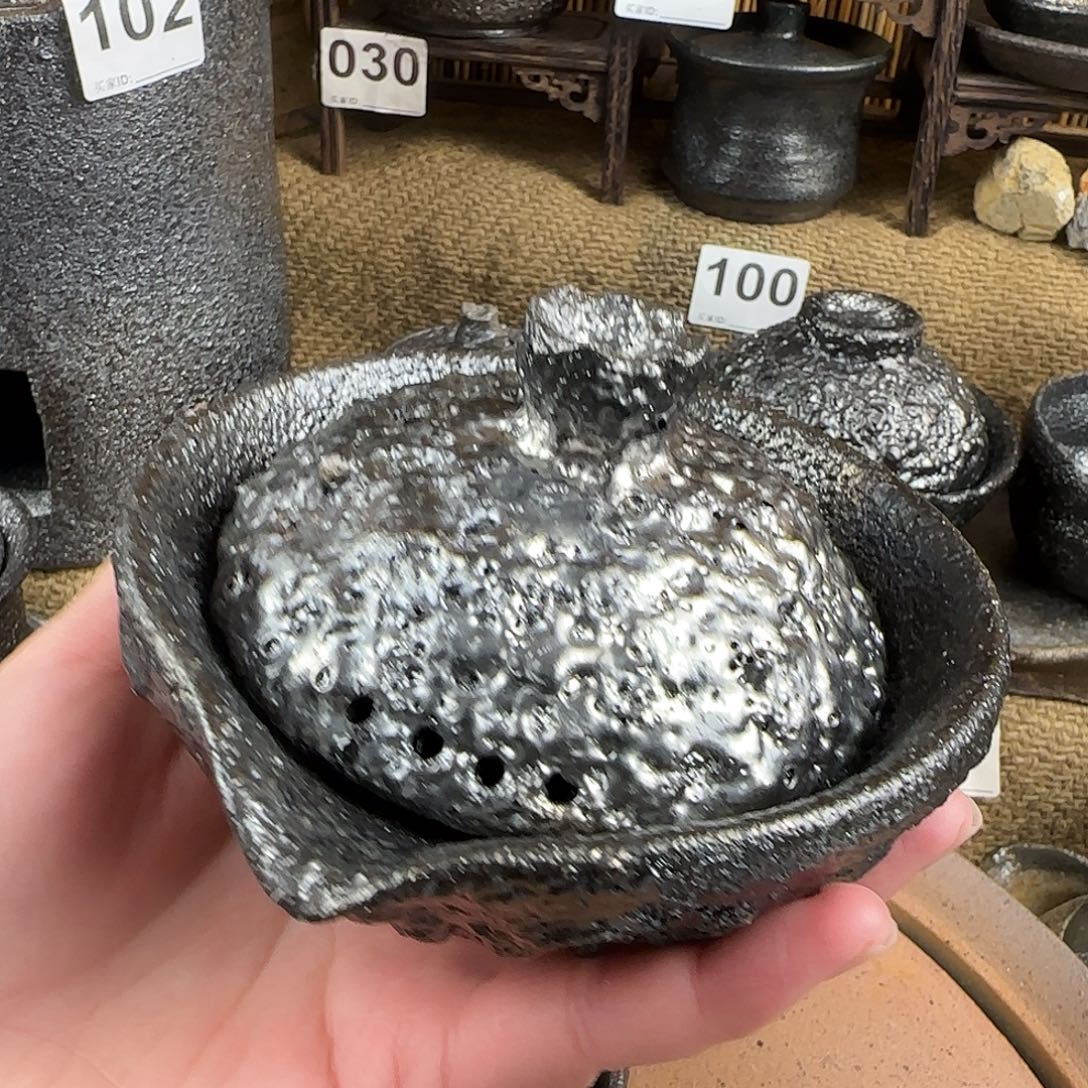 兜***豆荥经黑砂窑变绞出微瑕不退换