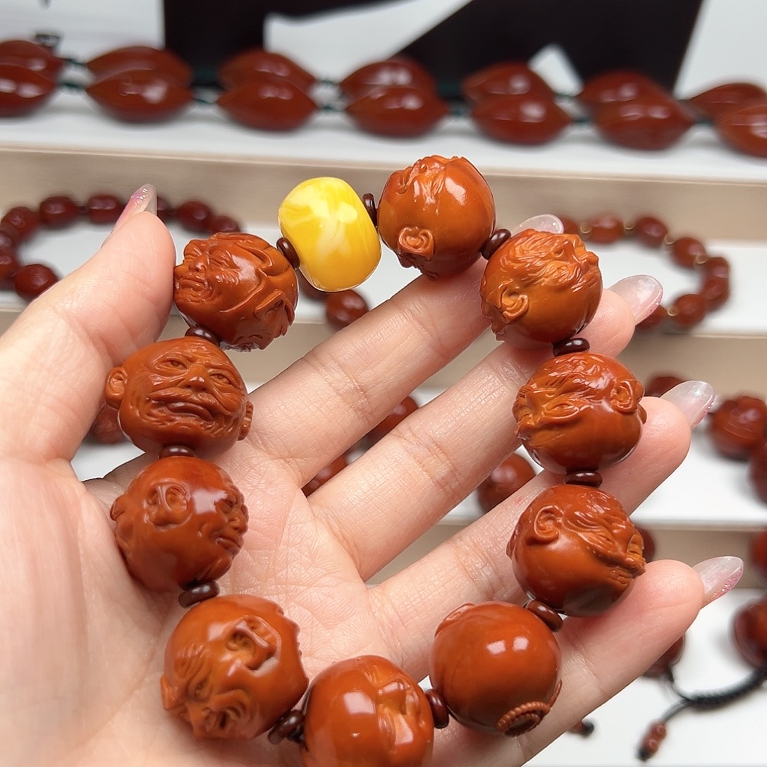 ****波橄榄核手串十八罗汉